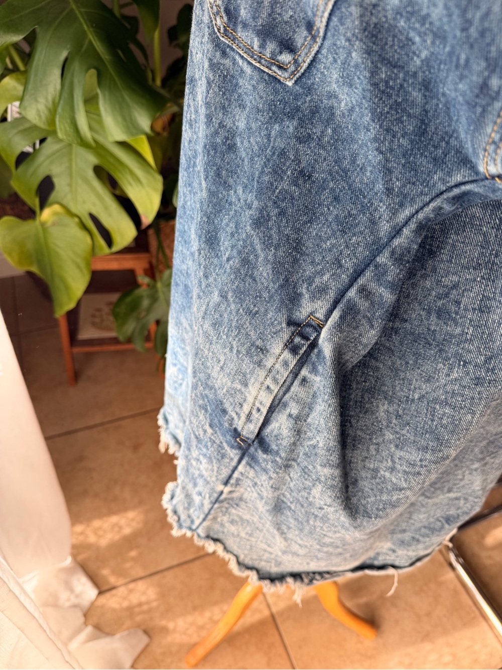 Thrill Jeans Hooded Denim Jacket XL Oversized Acid Wash Distressed - Picture 4 of 6